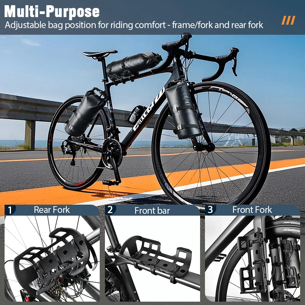 NEWBOLER Waterproof Bicycle Front Fork Bag Portable Bike Bag Bikepacking Luggage Bag Bicycle Rear Shelf Bicycle Luggage Carrier
