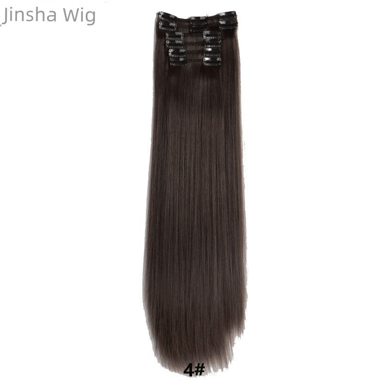 Wig Set One-Piece Seamless Long Straight Hair Piece Thickened Increase Hair Amount Nature Realistic Extension Hair Piece