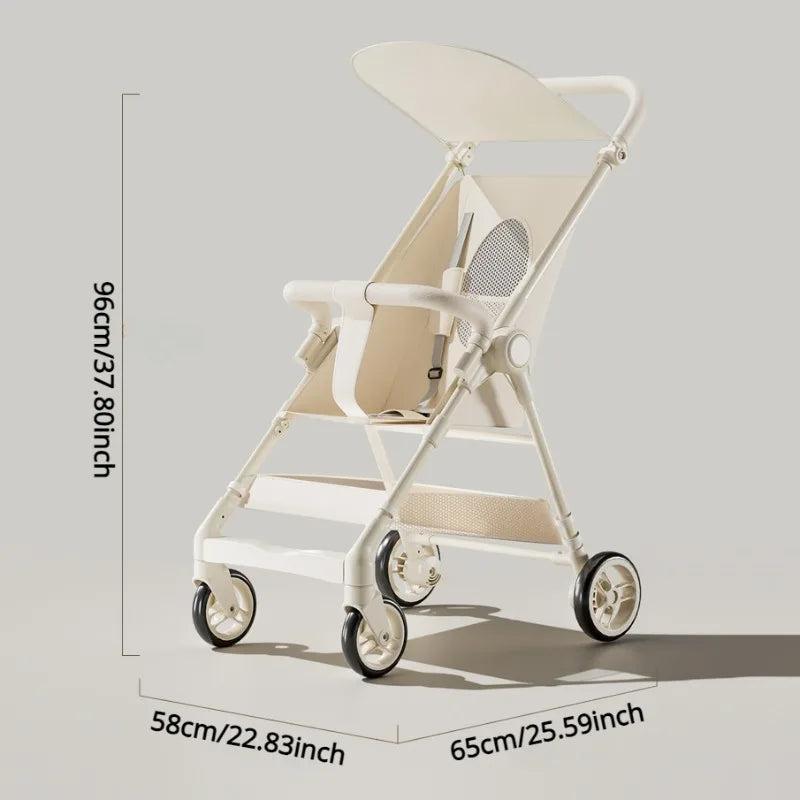 Lightweight Baby Stroller Compact Travel Stroller for Baby Toddler Easy Fold with Cup Holder Plate Canopy for Airplane Outdoor
