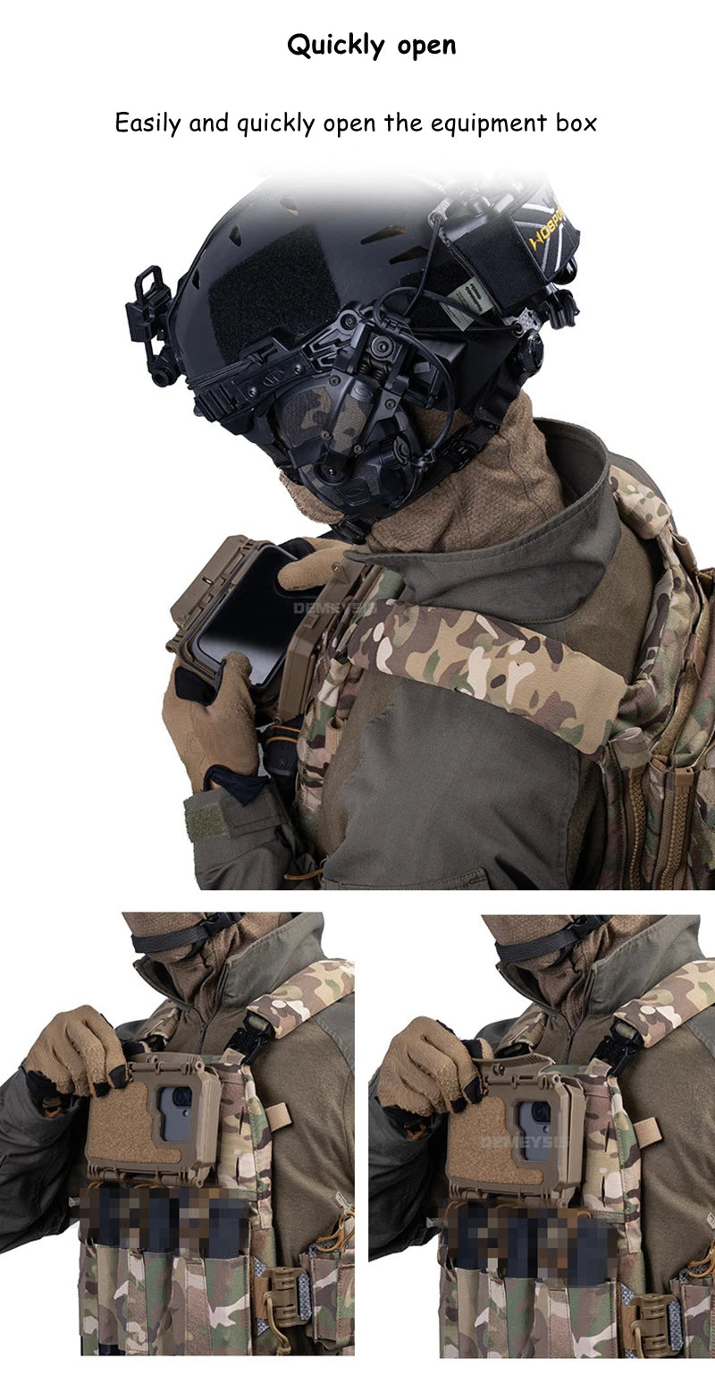Tactical MOLLE Mobile Phone Box V2 Sport Chest Rig Hunting Vest Navigation Board Instant Equipment  Front Panel Phone Holder