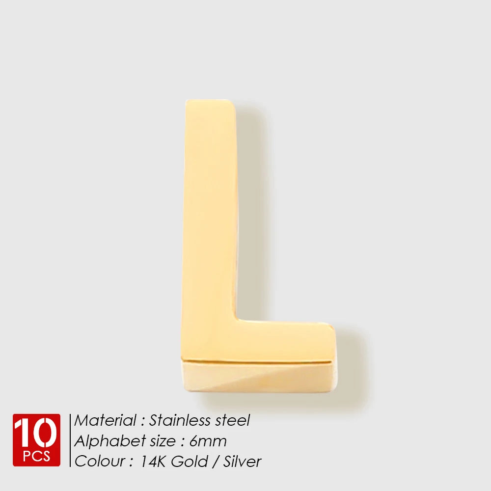 EManco 10PCS Minimalist Style Stainless Steel 26-Letter Pendant for Custom Name Jewelry Commute Social Casual Fashion Accessory