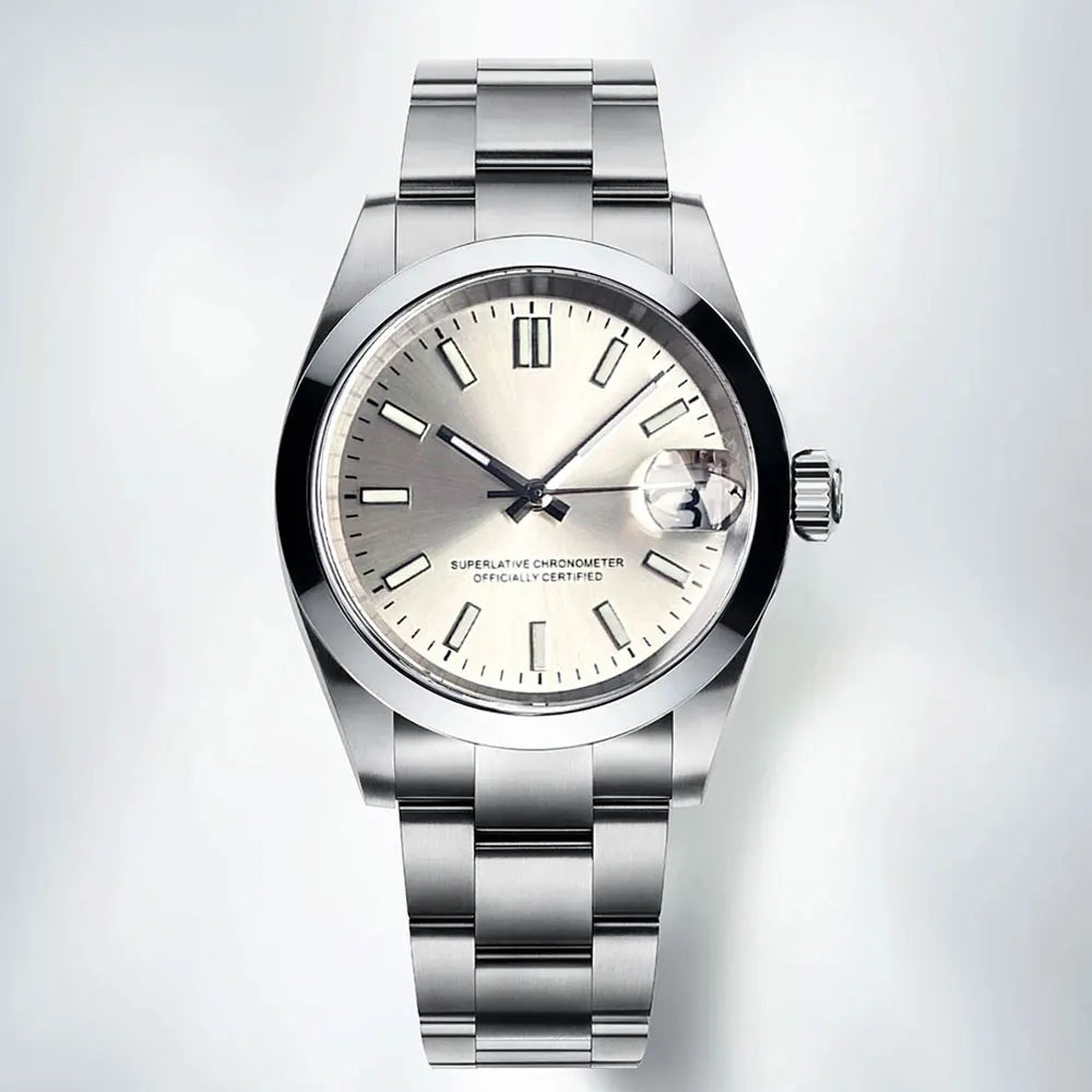 Tandorio New Round Sapphire Glass 200m Waterproof Black Sunbrust Dial Japan NH35A Automatic Mechanical Movement Men's Watch