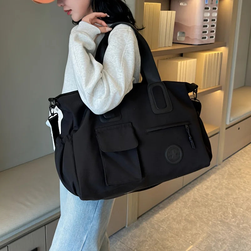 [Large Capacity Travel Tote] Large Capacity Travel Tote Bag, Lightweight Luggage Carry-on, Gym Bag with Shoulder Strap