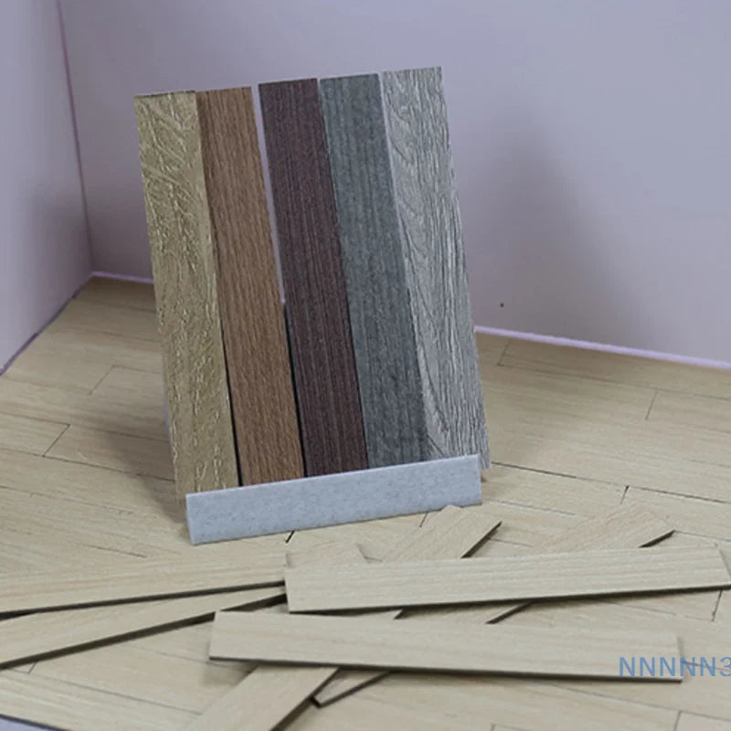Mini Floor Boards for Dollhouses, Set of 10 Wooden Tiles for 1:12 Scale Doll House Furniture and Wall Decor