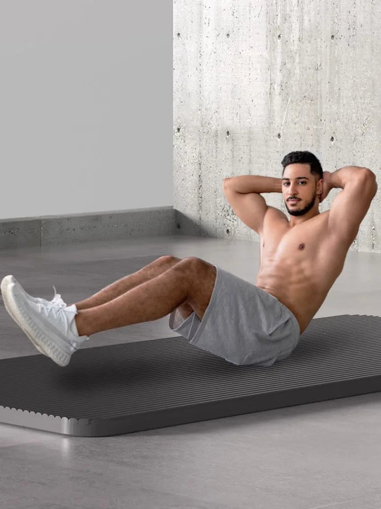 Thiened Yoga Mat for Men Fitn Yoga Mat S Allowed Yoga Mat for Home Use Non-Slip Nbr Material Pure Color Design