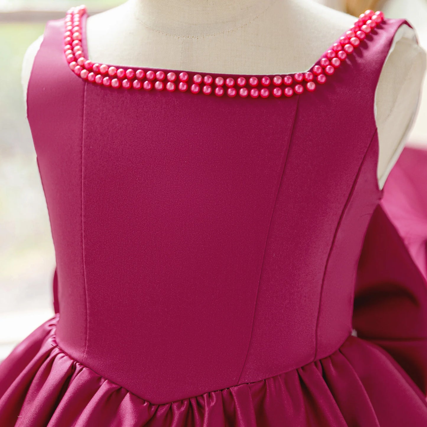 Elegant Big Bow Tutu Party Girls Dress Lolita Wedding Bridesmaid Baptism Princess Dresses Girl Summer Birthday Evening Prom Gown