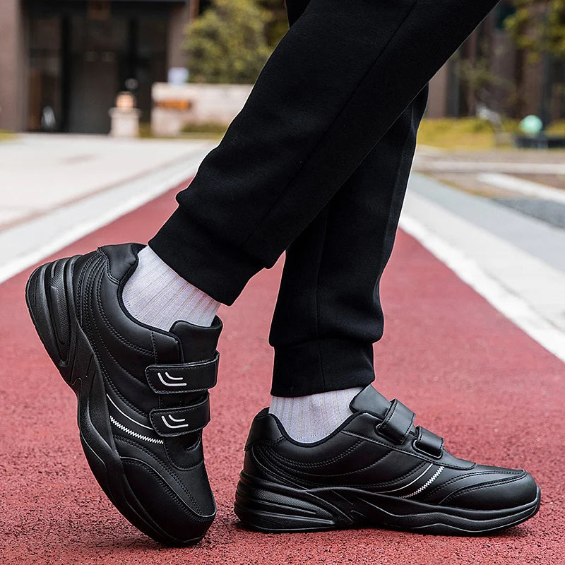 Large Size 48 White Casual Sneakers Men Comfy Leather Lightweight Men's Sports Shoes Outdoor Non-slip Walking Shoes Man Trainers