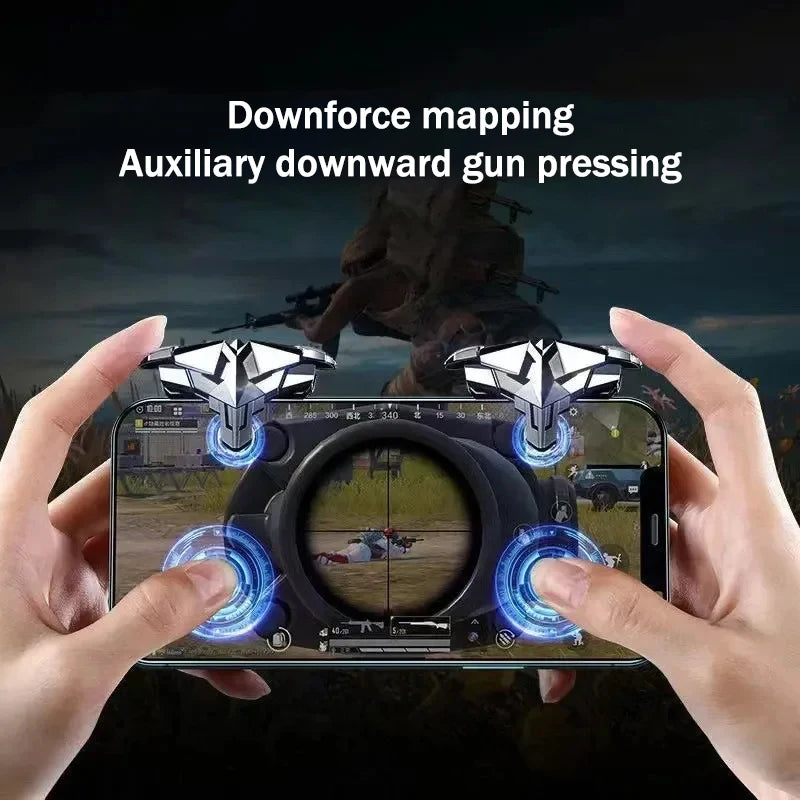 G10 Mobile Phone Game Trigger 4 Fingers Aim Shooting Free Fire L1 R1 Gamepad Joystick Controller for IOS Android E-sports Button