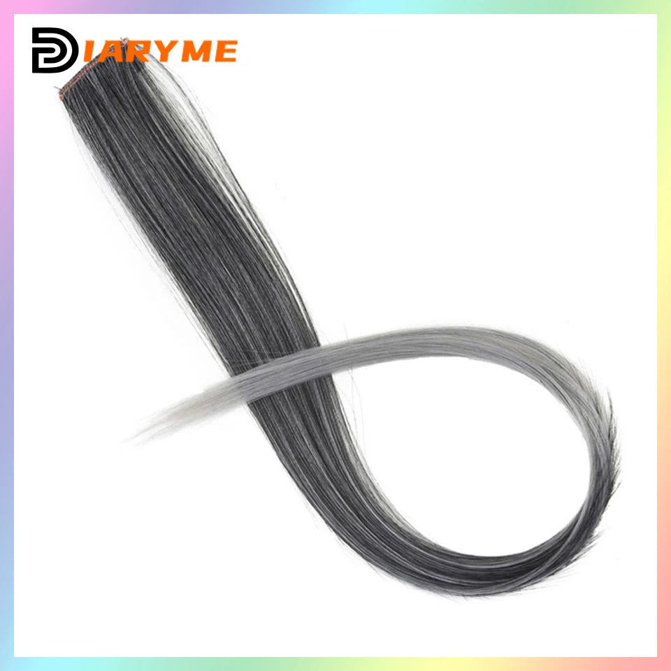 Colorful Hair Extensions Curly One Clip in Synthetic Long Hairpiece For Girls Women Kid Multi-colors Party Highlights Wig Piece