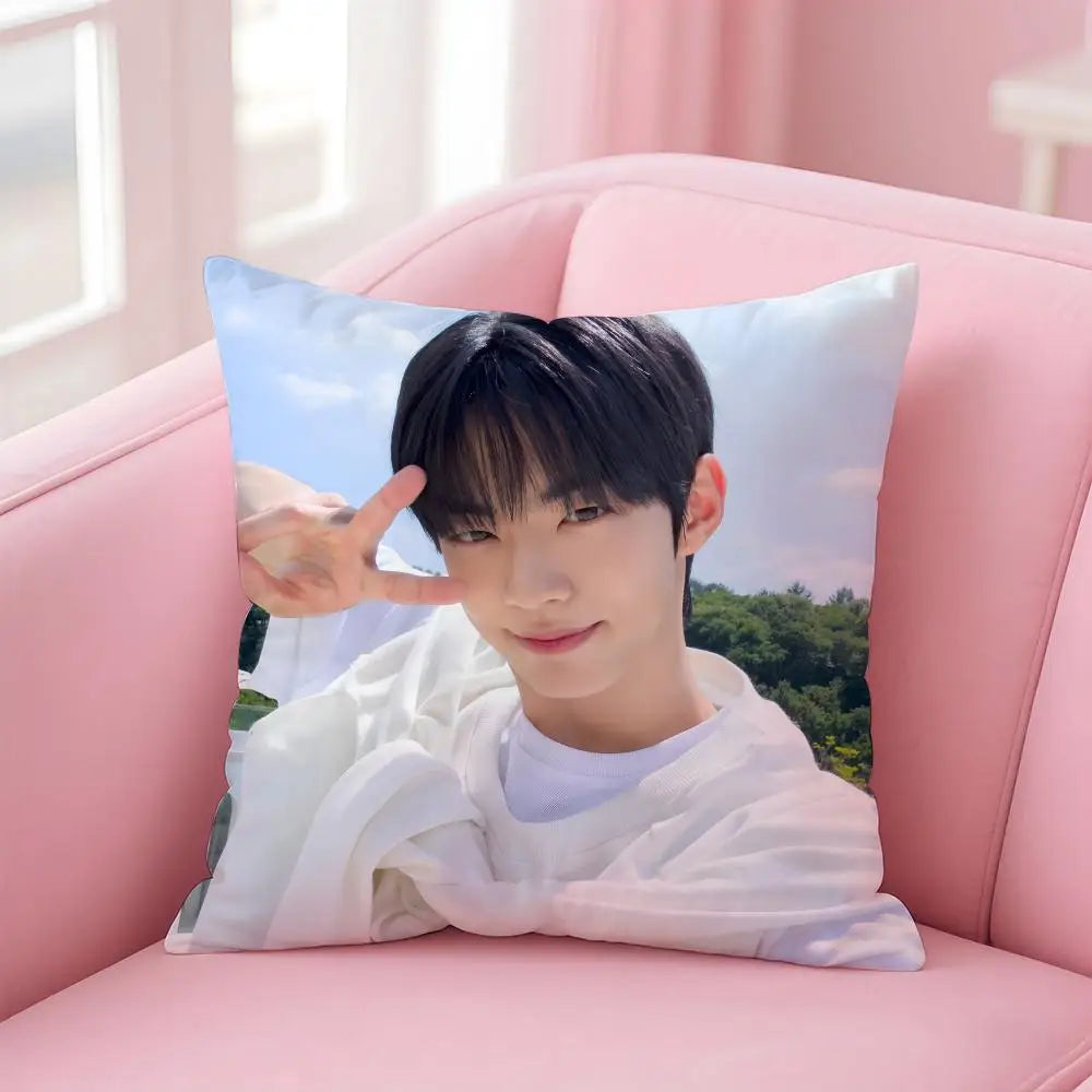 Kpop Handsome Singer K-Kim Do-hoon Cushion Cover Pillowcase Short Plush Invisible zipper Room Sofa Cushion Cover