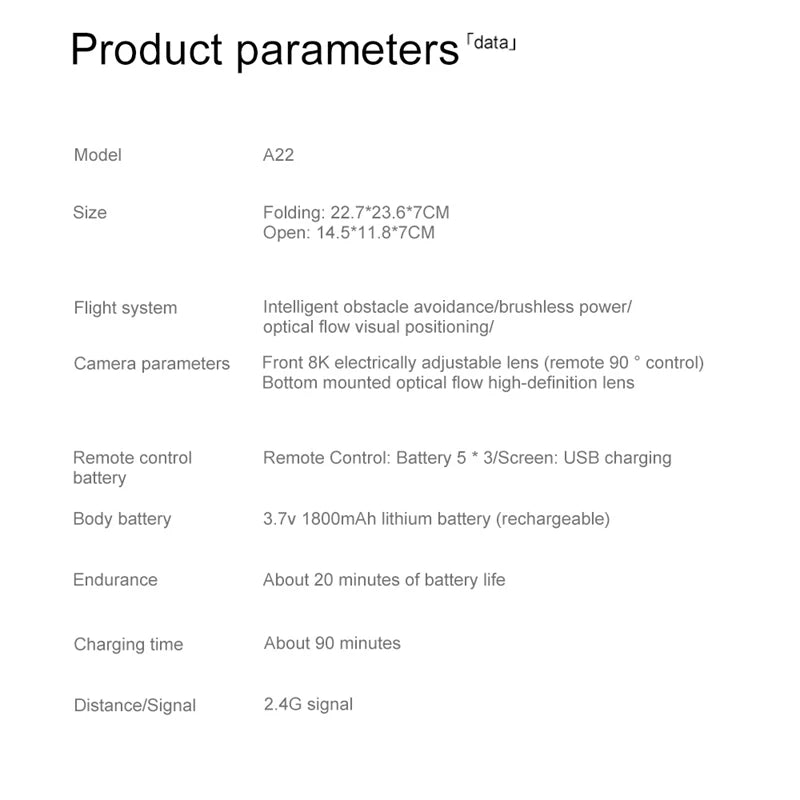 A22 Max Drone 8k Esc Dual Camera 5g Hd Aerial Photography Wifi Optical Localization Obstacle Avoidance Brushless Rc Drone