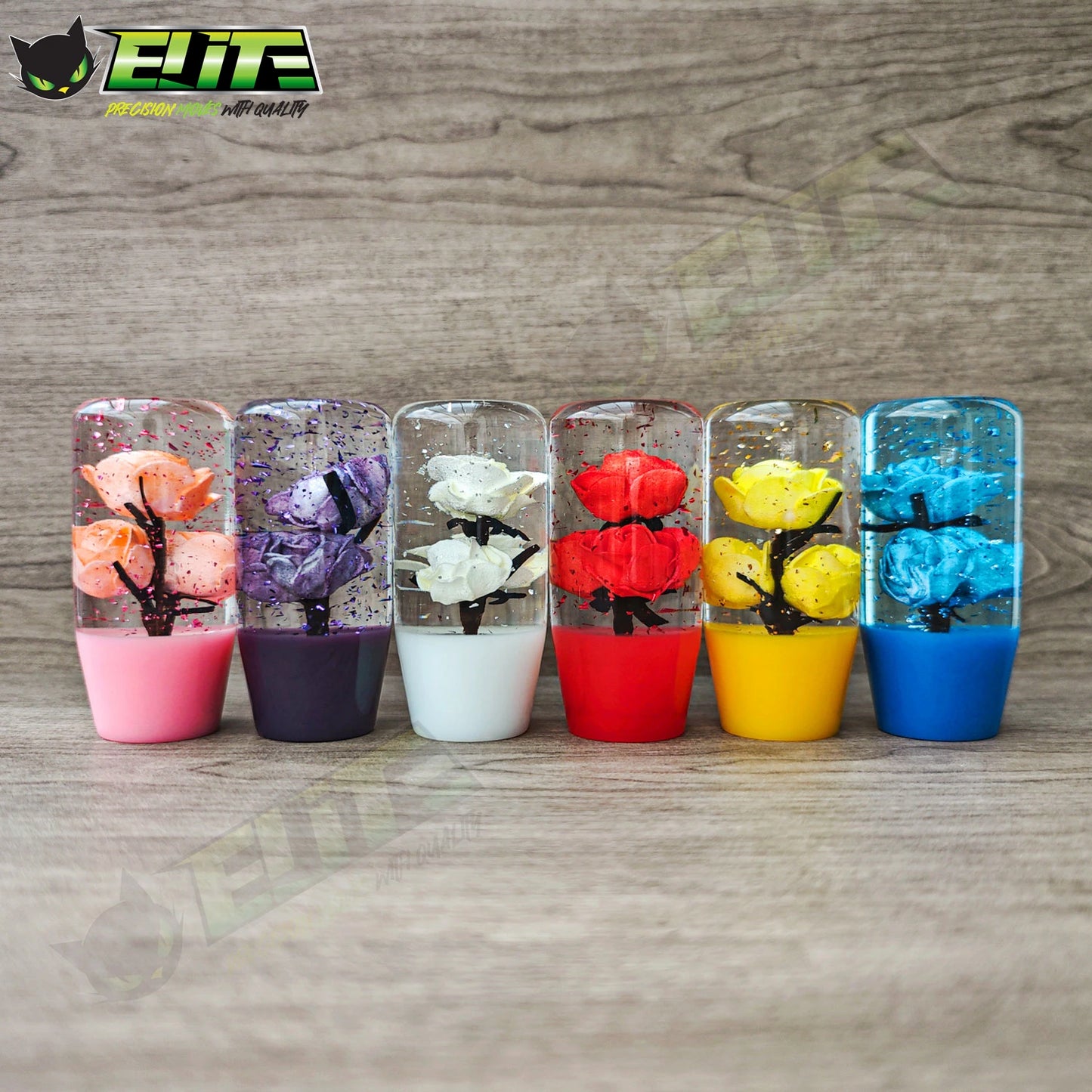 JDM 10CM Rose Flower Glitter Gear Shift Knob Universal Car Manual Gear Stick Shifter Head Car Accessories