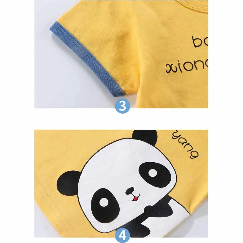 Girls Outfit Children Clothes Sets Baby Bow Tie Suit Boys Short-Sleeved T-Shirt Shorts 2 Pieces Kids Summer New Thin Costume