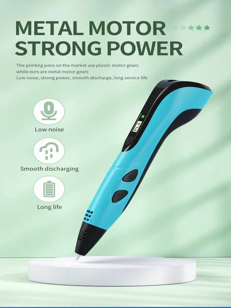 New 3D Printing Pen, Suitable 3D Pen Set for Children, PLA Filament, Children's Birthday or Christmas Gift