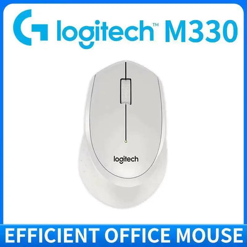 Logitech M330 Silent Plus Wireless Mouse 2.4G USB Receiver Ergonomic Shape Gentle Soft for Desktop Office Laptop Desk