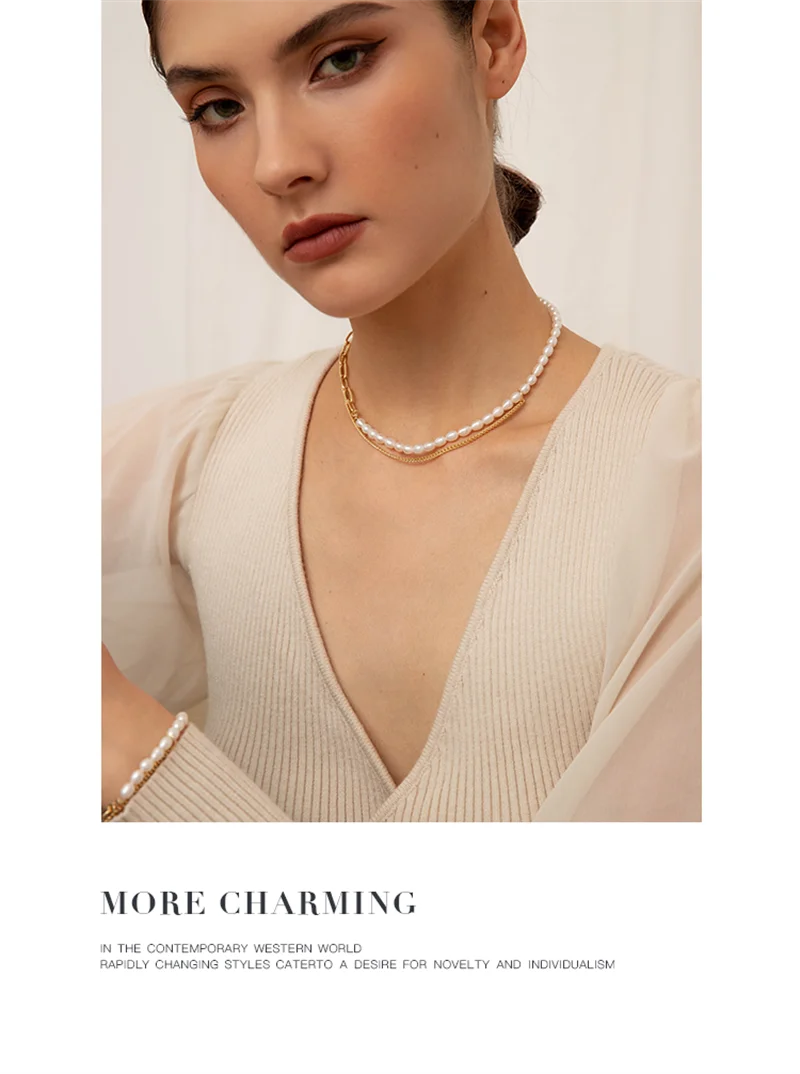 Fashion Splicing Chain Necklaces White Imitation Pearl Choker Necklace For Women Trend Elegant Jewelry Wedding Gifts