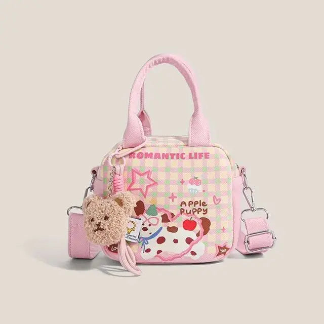 Cute Dog Handbag Women – Versatile Canvas Bag; Shoulder Bag for Men – Large Capacity, Durable and Soft