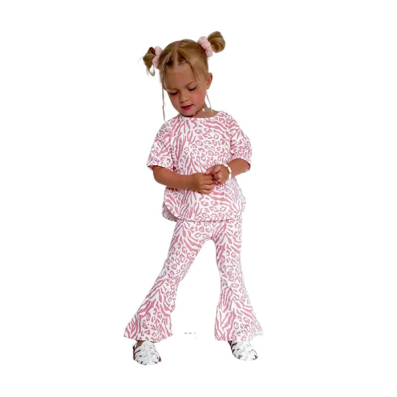 Summer Kids Girls Clothing Sets Baby Children Clothes Fashion Tops + Pants 2Pcs Outfits Kids Tracksuit 2 3 4 5 6 7 8 Year