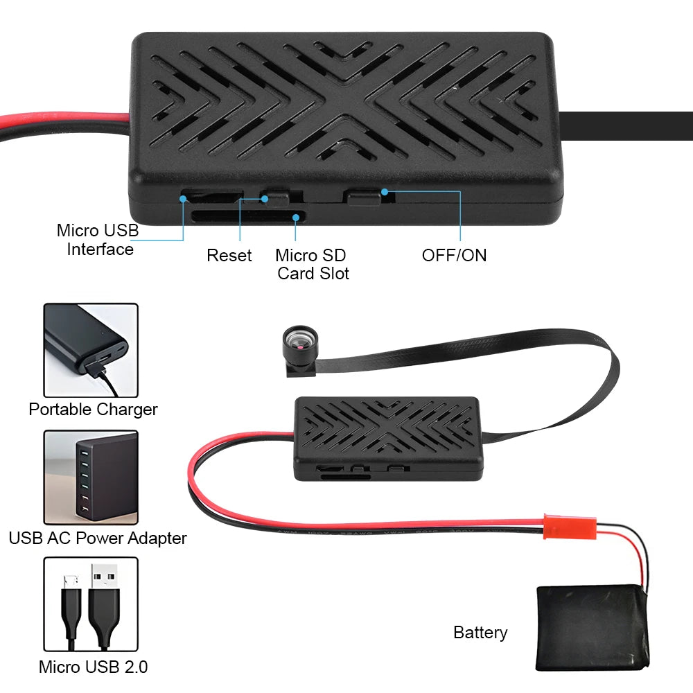 128GB WiFi Mini Camera 1080P Diy Module Nanny Video Recorder Home Security Camera Micro Camcorde Suitable for Home/Office Use