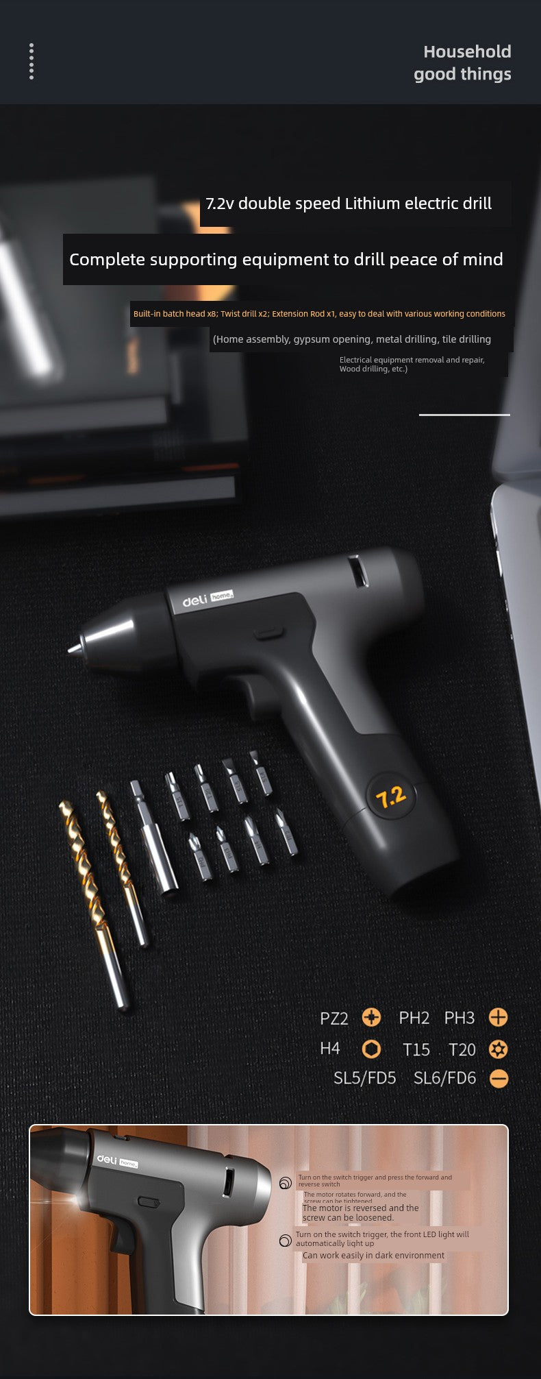 Deli Tools Household Hardware Car Tool Set