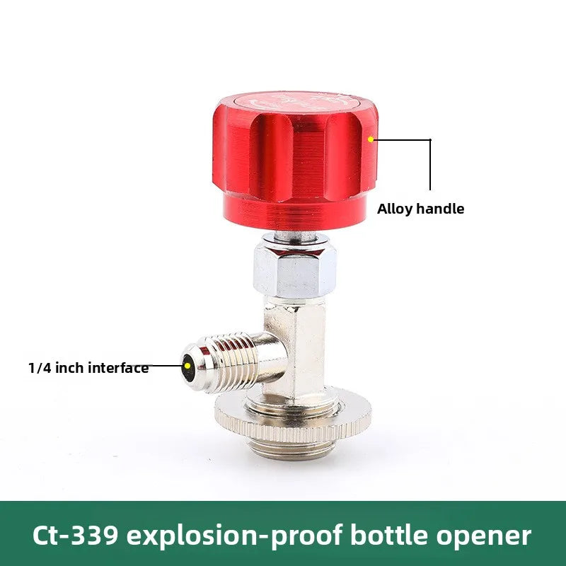 Refrigerant Bottle Opener Air Conditioner Refrigerant Can Tap Valve Bottle Opener Tool Brass Dispensing Valve R410 D4L5