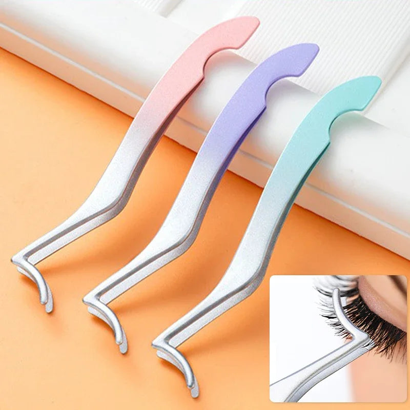 Color Eyelash Comb Tweezers Carbon Steel Professional Pincet Lashes Extension Tweezers False Eyelashes Applicator Makeup Tools
