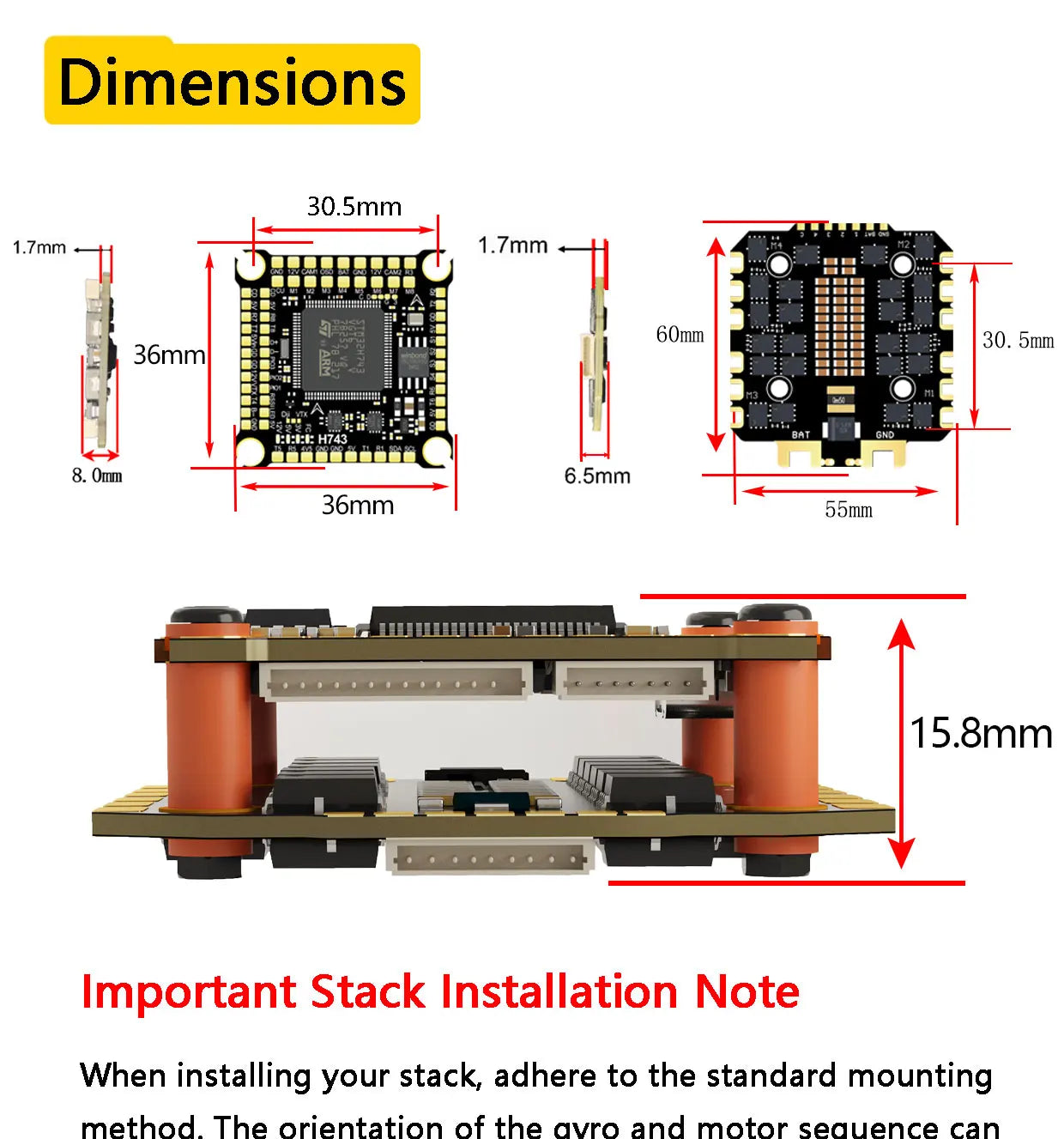 DAKEFPV H743 12S 120A stack ICM42688P H743 flight control FC Flight controller FPV stack for MARK4 13inch FPV Drone frame