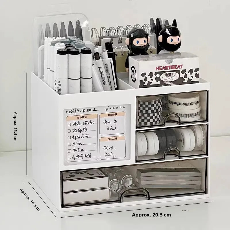 Multi-Functional Bookend Storage Box - Student Desk Organizer Pen Holder File Rack