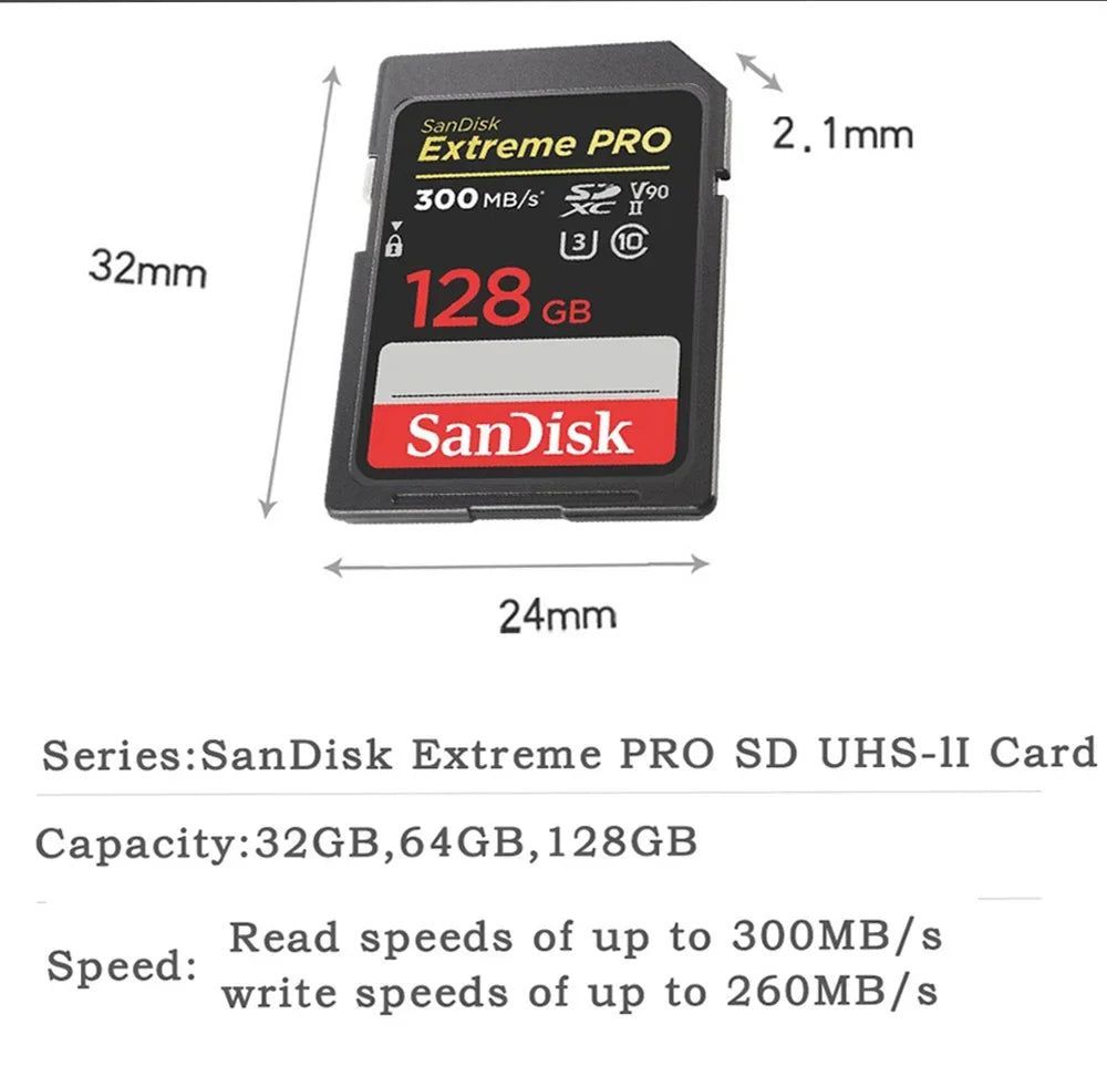 Original Extreme PRO U3 4K 6K 8K C10 V30 V60 V90 SDHC Memory Card SD UHD Video SDXC sd Card UHS-I UHS-II for SLR 3D Canon Camera