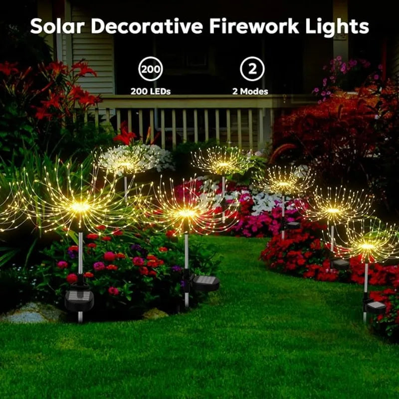 Landscape Fairy Light Solar Firework Lights Waterproof Sparkles Garden Lights Outdoor Decoration Light Yard Patio Pathway