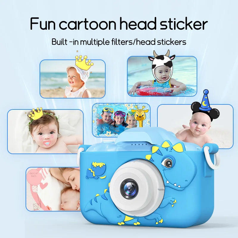 Cute Unicorn Kids Cameras Ages 7-12 Digital Children Camera Mini Toys 1080p HD Video Shooting For Birthday Gifts Baby Camera Toy