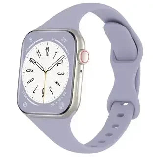 Thin Silicone Strap For Apple Watch 40mm 44mm 45mm 41mm 38mm 42mm Solid Color Strap Bracelet For IWatch Series 1 2 3 4 5 6 SE 7