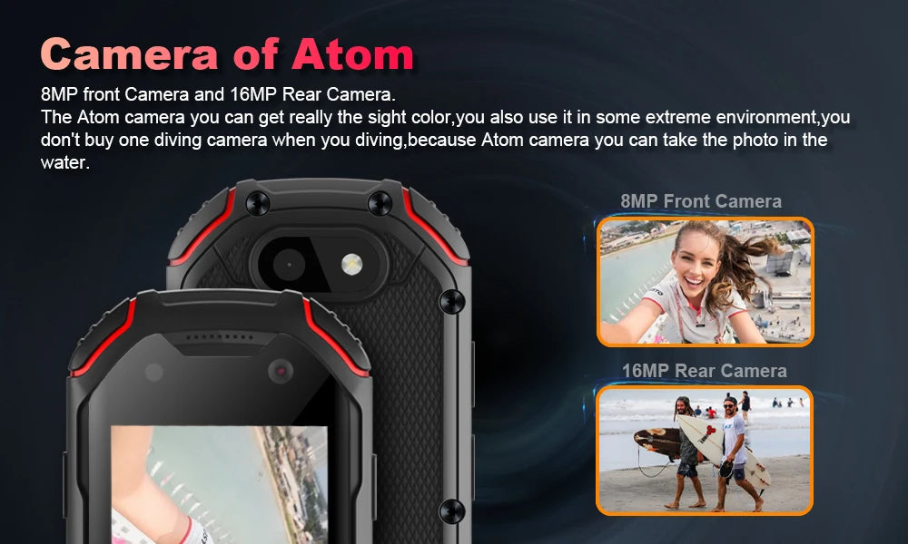 In Stock Unihertz ATOM World's Mini Rugged Smartphone 4GB 64GB Android 9 Octa Core 2.45 inch Unlocked Cellphone 2000mAh NFC