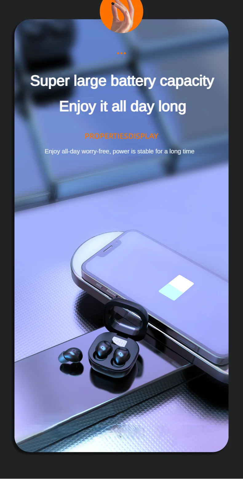 SK Small Headphones Wireless Bluetooth Headset Sport Sleeping Invisible Comfortable To Wear Bass Earbuds Earphone For All Phones