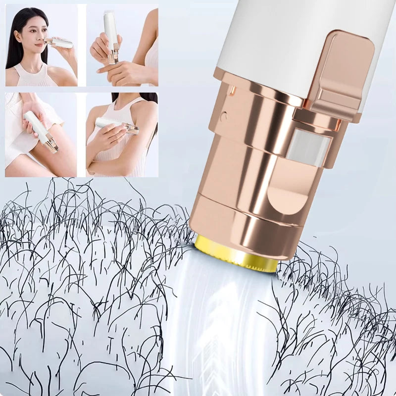 2 IN 1 Rechargeable Epilator Electric Eyebrow Trimmer Female Body Facial Lipstick Shape Hair Removal Mini Painless Razor Shaver