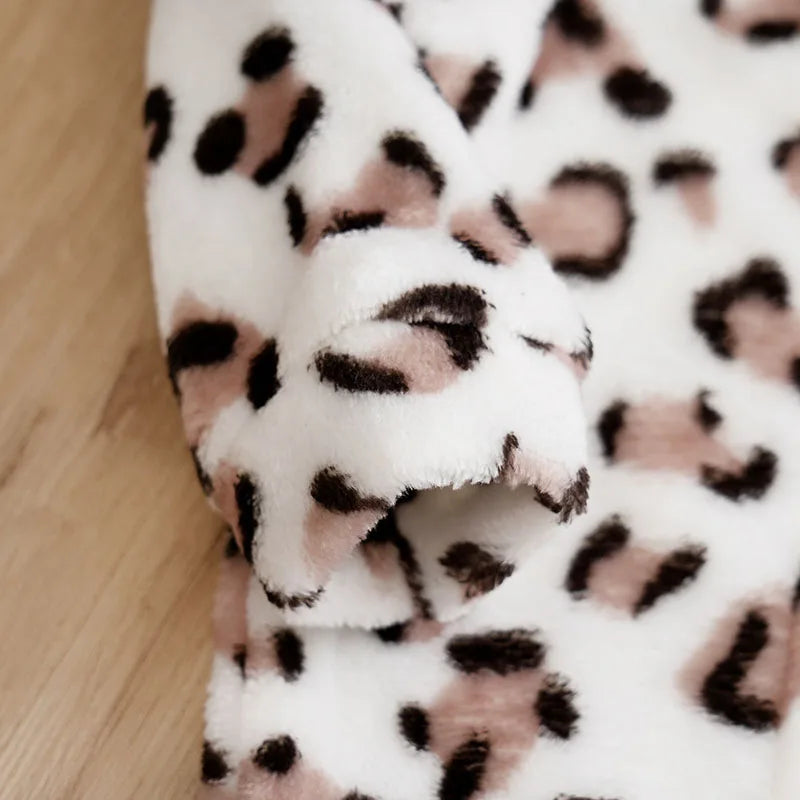Autumn and Winter Comfortable Warmth white leopard Romper Onesie Newborn Knitted Newborn Baby Boy Newborn Baby Girl Toddler cool