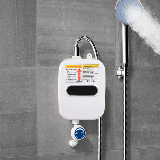 Small Instant Electric Water Heater LCD Temperature Display IPX4 Quick Heating Shower Water Heating Device Set