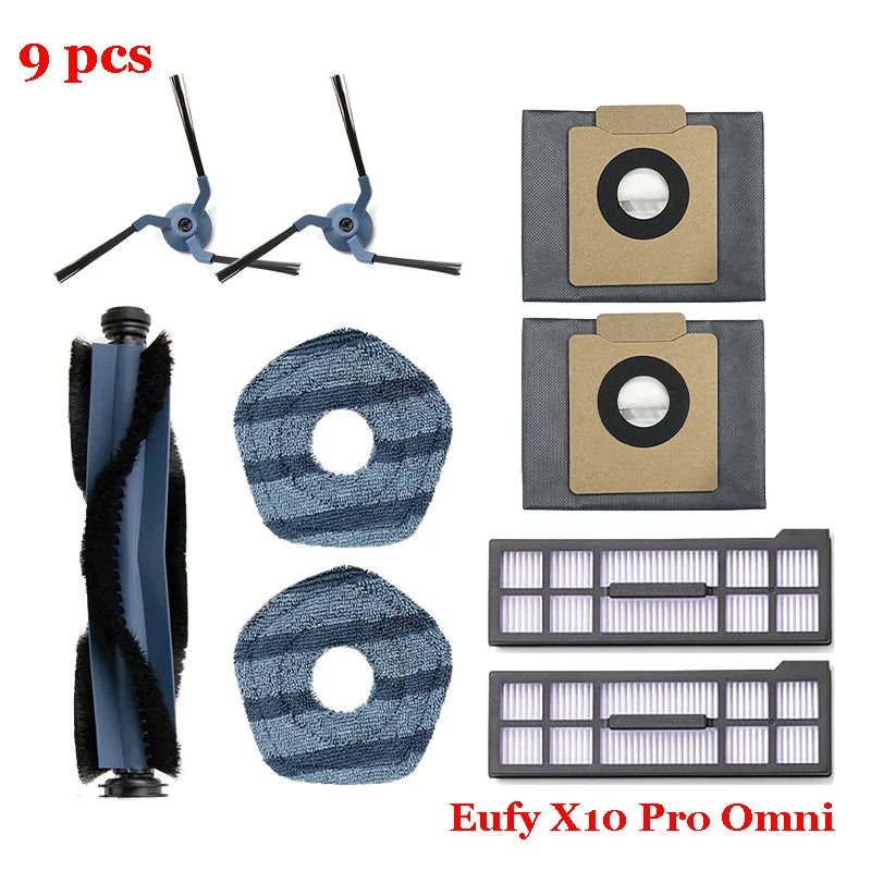 For Eufy X10 Pro Omni Replacement Parts Accessories Roller Side Brush Filter Mop Cloth Rags Pads Dust Bag Vacuum Cleaner Part