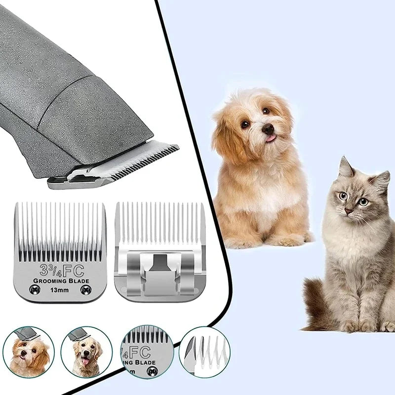 2PC Detachable Pet Clipper Replacement Ceramic Blades Compatible with many Andis /Oster A5/Wahl KM Series Dog Clipper Trimmer