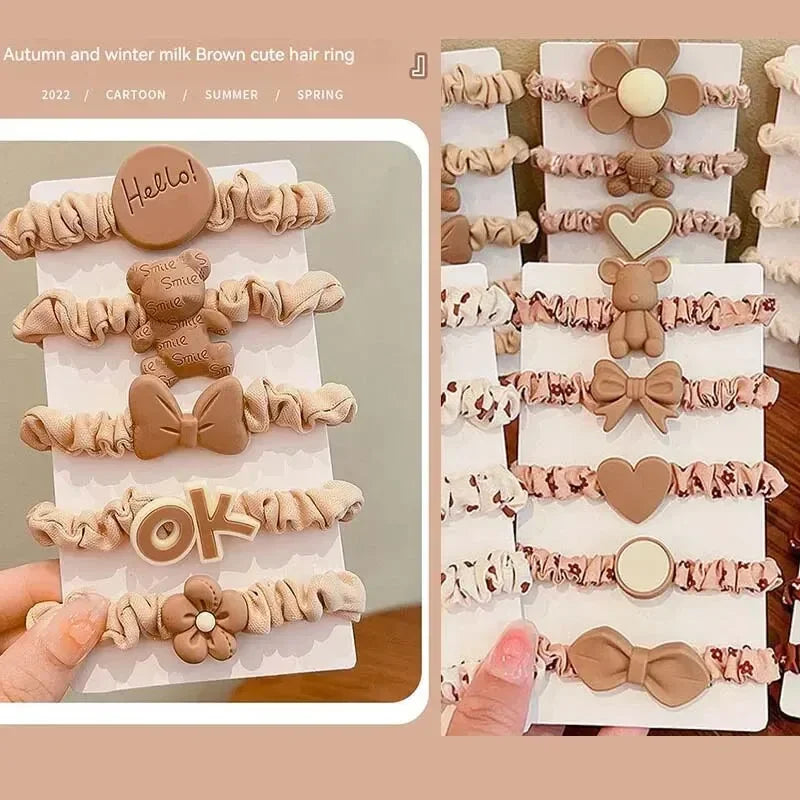 10 pieces of hair accessories, high elastic elastic ladies hair band suit, simple temperament, high ponytail hair accessories.