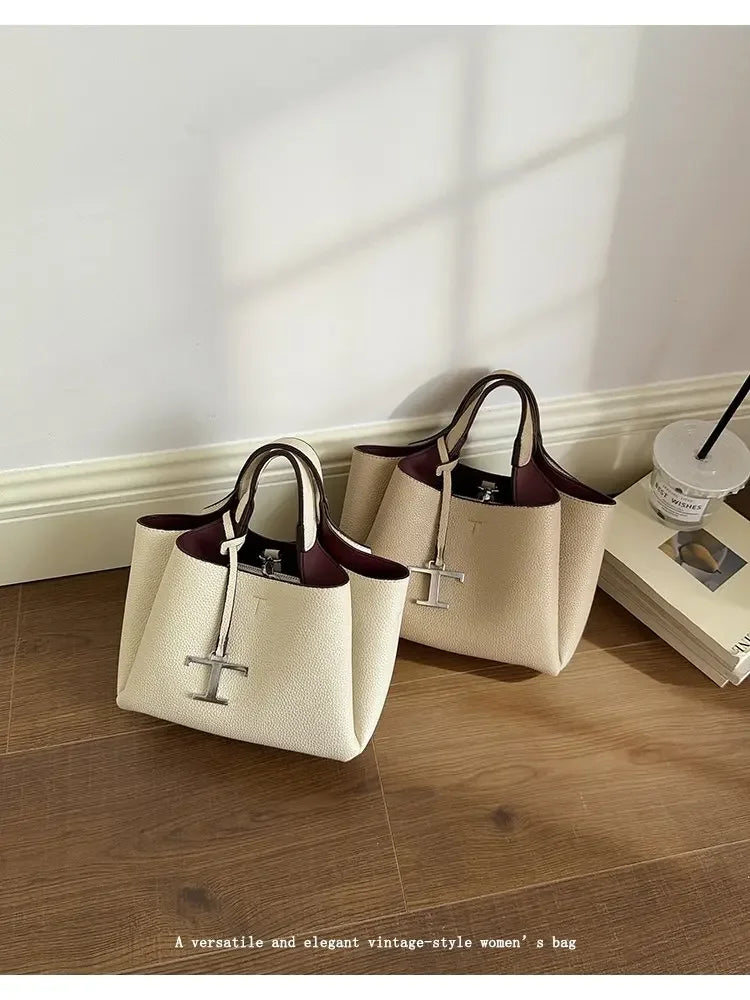 Unique High-End Leather Diaper Bag: Elegant Crossbody Messenger Bag For Women With Vintage Designer Look And Large Capacity
