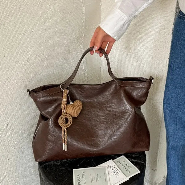 Casual Women Handbags Big Capacity Luxury Design PU Leather Female Shoulder Crossbody Bag Commuting Office Totes Ladies Hand Bag