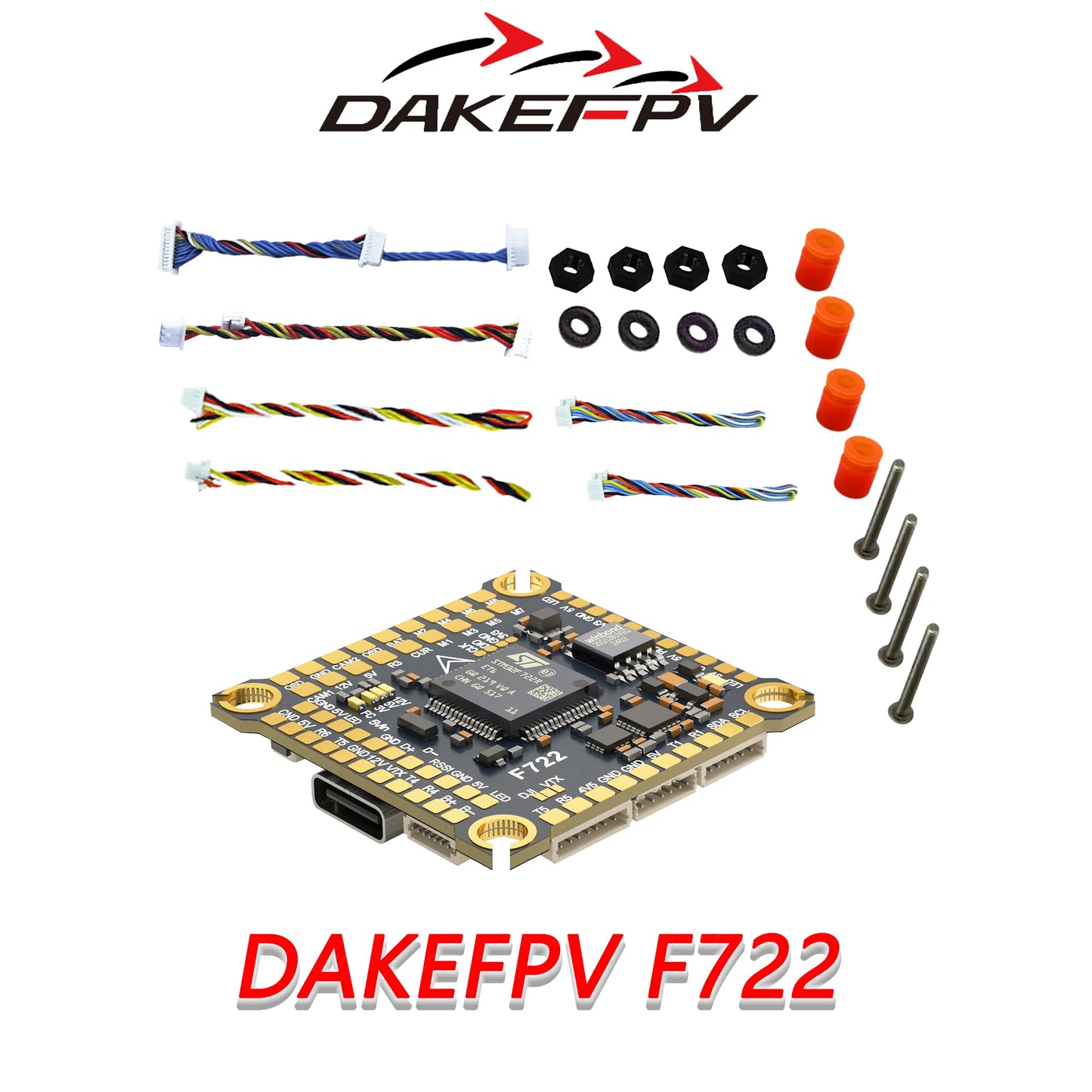 DAKEFPV F722 Flight Control FC 3-12S 100A 120A 4in1 ESC F722 Flight STACK 30x30mm For Remote Control FPV Racing Drone