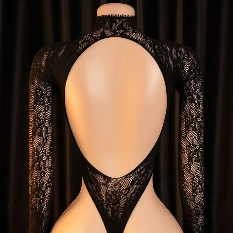 Sexy Beach Cover Up Tops For Woman Crew Neck Large Backless Curve Underwear Hollow Out Bodycon Body Suit Sheer Summer Swimwear