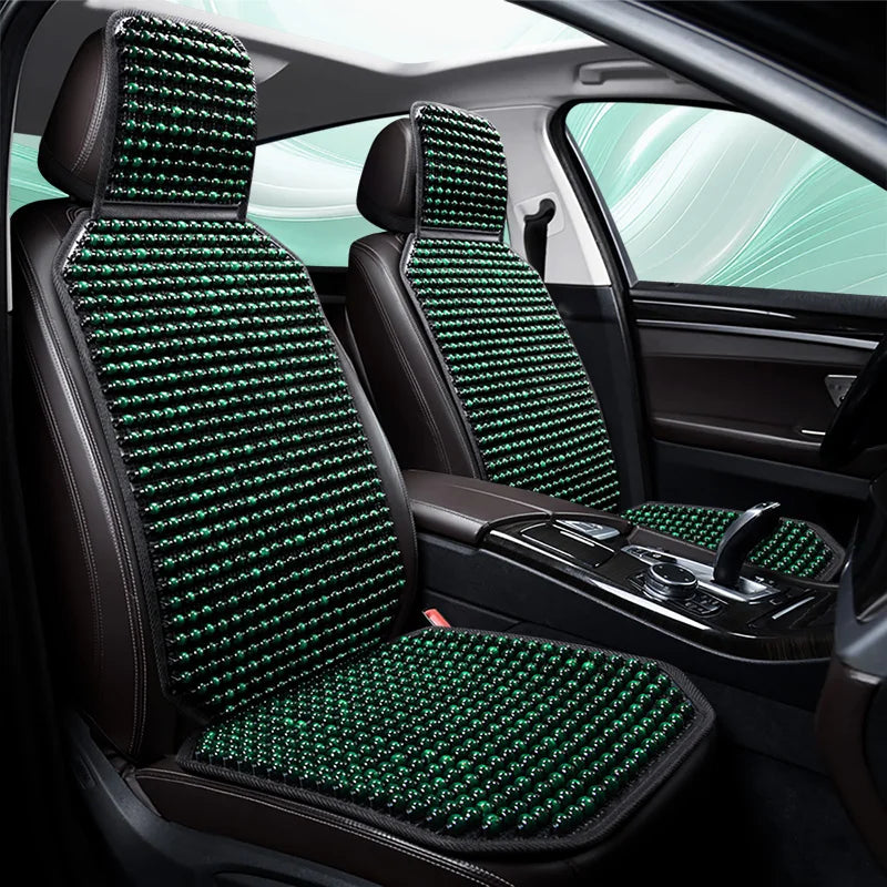 Cool Wooden Bead Car Seat Cushion Is Universal, Physical Cooling, Refreshing and Breathable, Non-Slip Base Cloth, Clothing Seat, 5 Colors Are Available