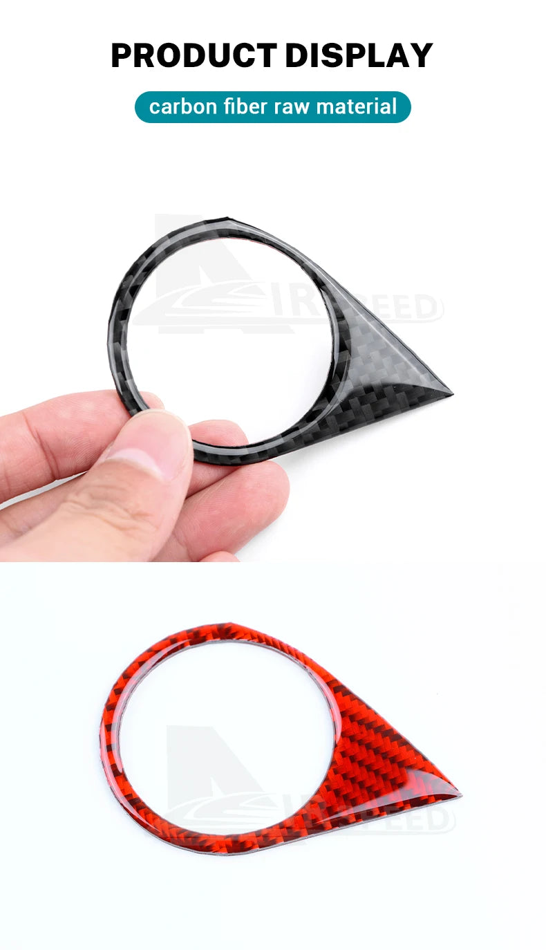 Real Soft Carbon Fiber Sticker For Subaru Crosstrek Impreza 2024 Car Engine Start Stop Button Frame LHD Interior Accessories