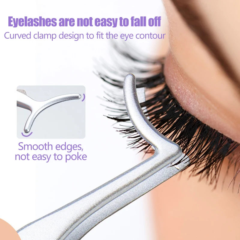 Color Eyelash Comb Tweezers Carbon Steel Professional Pincet Lashes Extension Tweezers False Eyelashes Applicator Makeup Tools