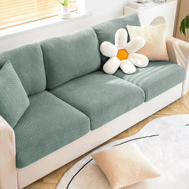 Jacquard Sofa Cover Stretch Fabric Sofa Seat Cushion Cover For Living Room Removable Spandex Seat Case Chaise Lounge Home Pets