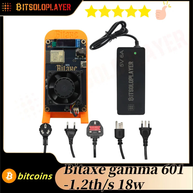 bitcoin miner Bitaxe gamma 601 1.2th/s 18w BM1370 ASIC BTC miner Lottery Miner home miner With power adapter