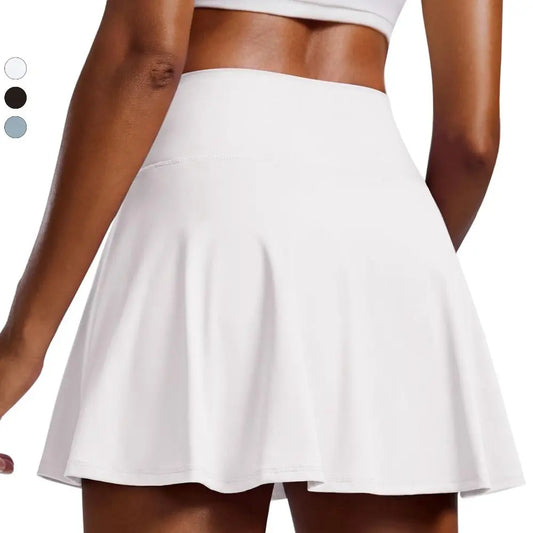 Pleated Tennis Skirts with Shorts Pockets Built-in Shorts High Waisted Skirts 2 in 1 Design Moisture Wickin Running Skirts
